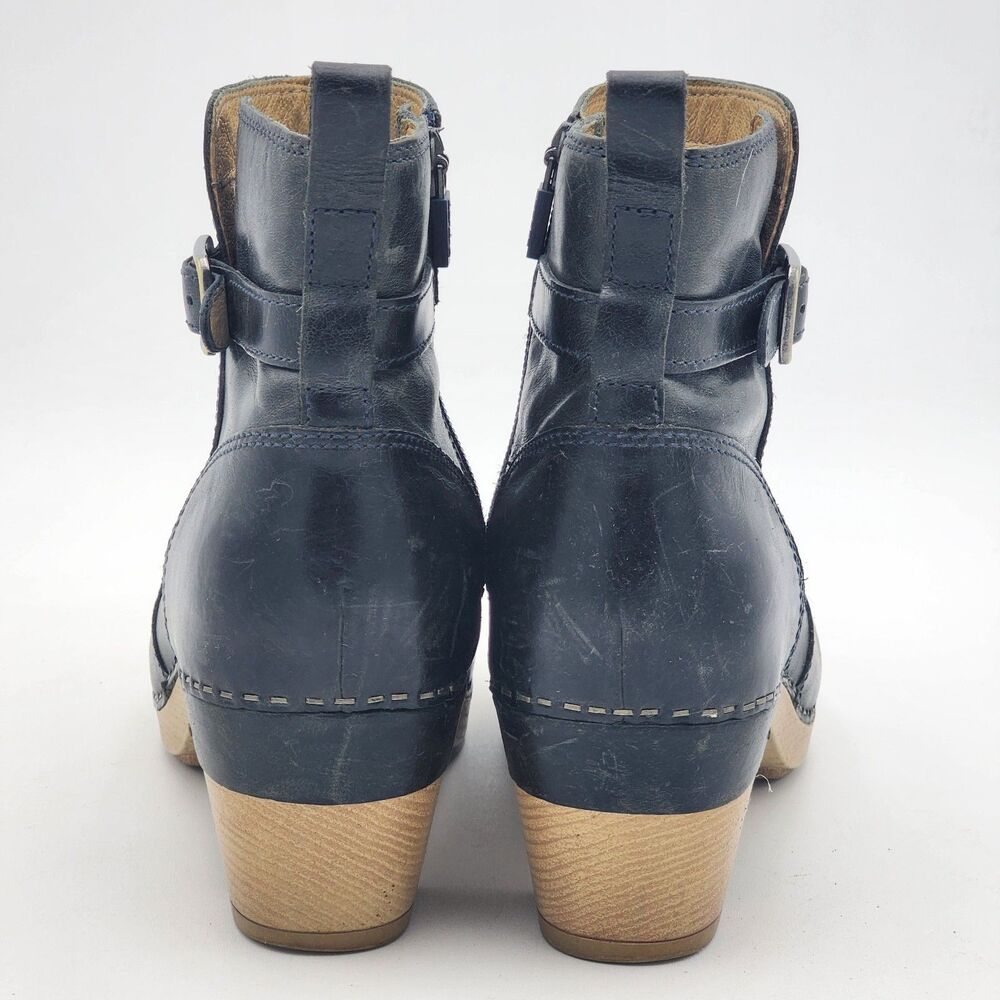 Dansko Anya Buckle Leather Heeled Ankle Boots Comfort Shoes Black Size 36 EU - Picture 5 of 9